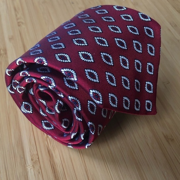 Jos. A. Bank Signature Silk Tie Red/White - Picture 2 of 6